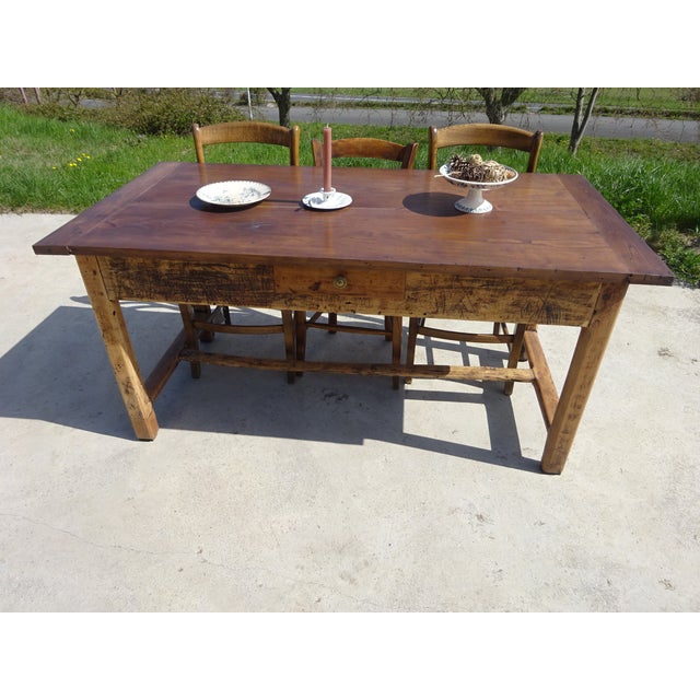 Antique Farm Oak Table, 1800s For Sale - Image 3 of 18