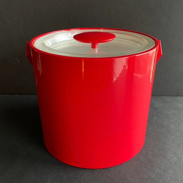 1950s Georges Briard Cherry Red Vinyl Ice Bucket For Sale In Chicago - Image 6 of 9