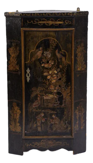 Late 18th Century Carved Asian Corner Cabinet