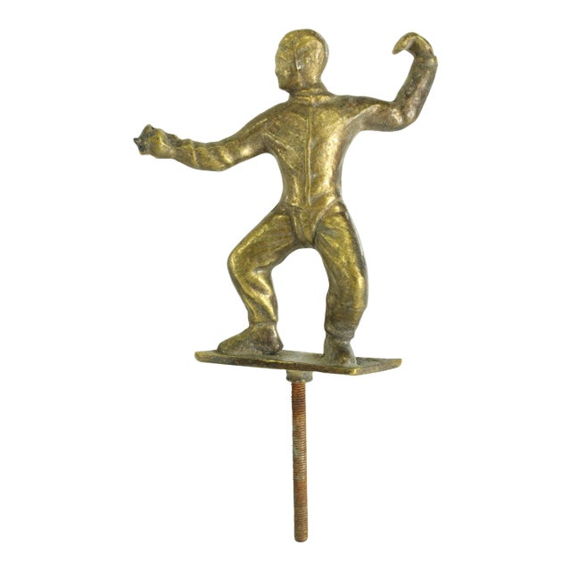 1800's/1900's Fencing Trophy Finial Brass Figurine For Sale