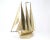 TALL and Spectacular!! A vintage, handmade figure of a sailboat, formed with shaped and welded brass/gold-colored metal,...