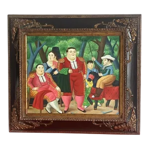 After Fernando Botero “Lefty & Gang” Ornately Framed Iconic Canvas Reproduction
