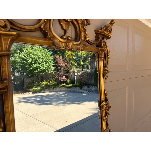 Early 20th Century French Louis XV Carved Giltwood Wall Mirror For Sale In South Bend - Image 6 of 18