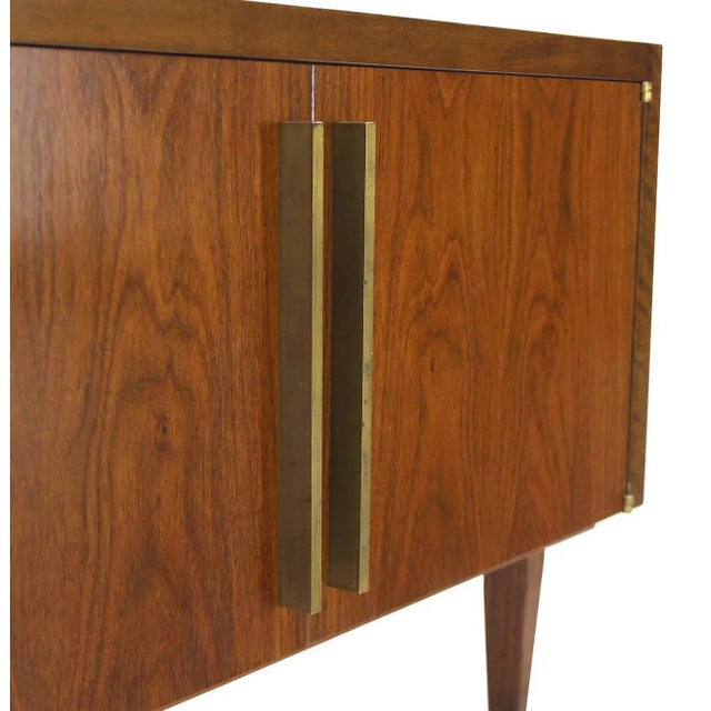 Early 20th Century Mid-Century Modern Walnut 2-Door Mini Credenza For Sale - Image 5 of 9