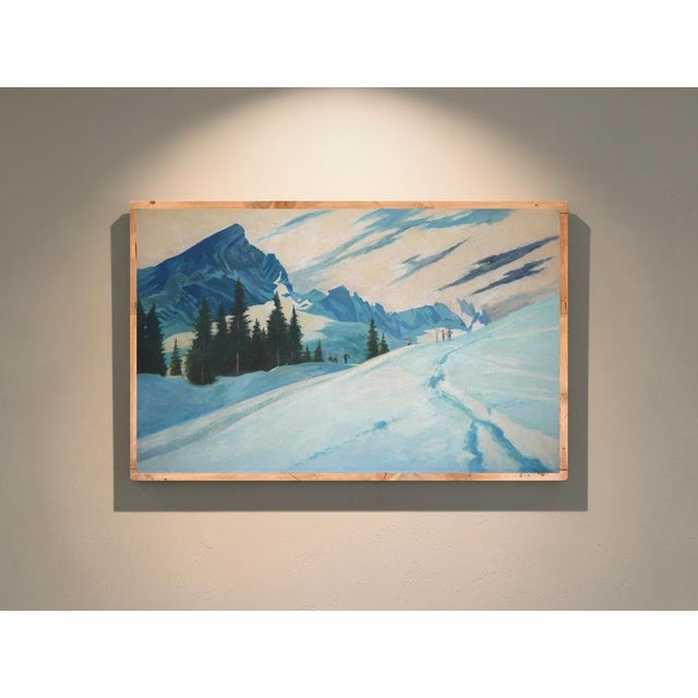 Adalbert Von Wex, Skiers in Garmisch, Early 20th Century, Oil on Canvas For Sale - Image 12 of 16