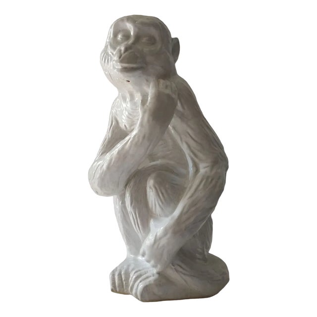 Monkey Sculpture in Glazed Terracotta, Italy, 1960s For Sale