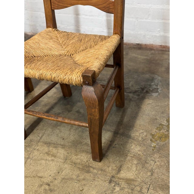 1970s Rustic Chairs With Woven Seat- Set of 4 For Sale - Image 11 of 12