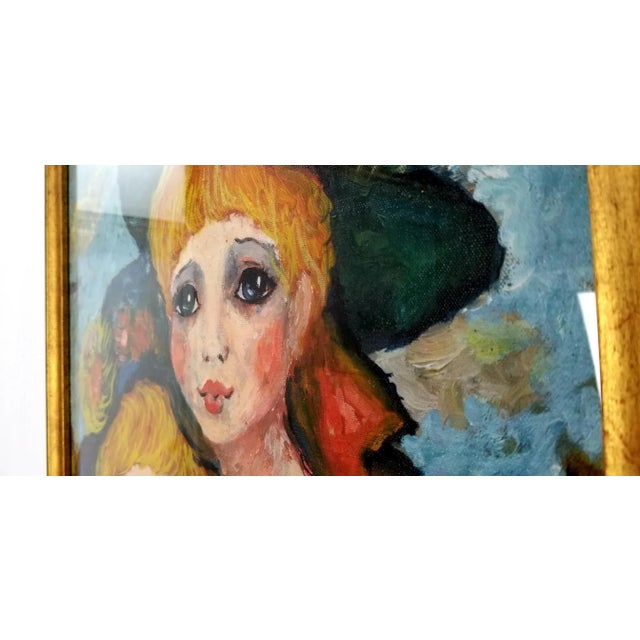 Glass 1960s Mid Century Original Oil Painting on Canvas For Sale - Image 7 of 12