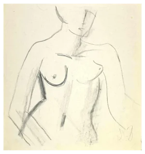 Louis Berthomme Saint-Andre, The Nude, Pencil Drawing, Mid 20th Century