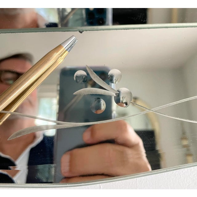 Vintage Art Deco Venetian Scalloped Shadowbox Mirror For Sale - Image 11 of 12