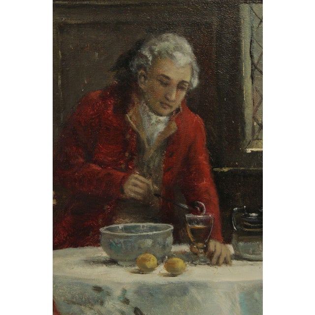 E. Larroque English Genre Painting, 'Hot Toddy' For Sale - Image 12 of 12