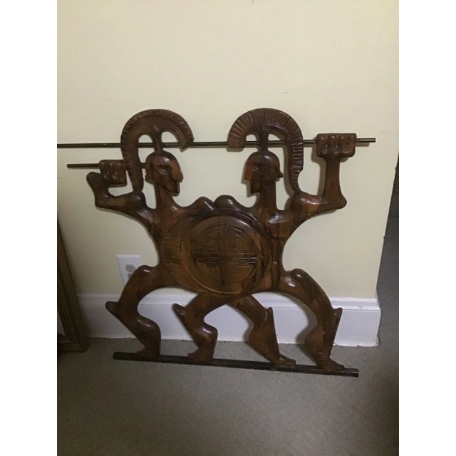 Mid-Century Modern Mid-Century Modern Frederic Weinberg Sculpture Roman Gladiator Wood Look For Sale - Image 3 of 11