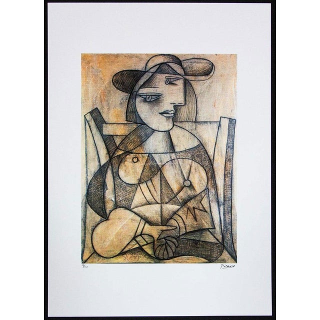 After Pablo Picasso, Woman with Joined Hands, 1962, Offset Lithograph, 1960s, Ink & Paper For Sale - Image 5 of 5