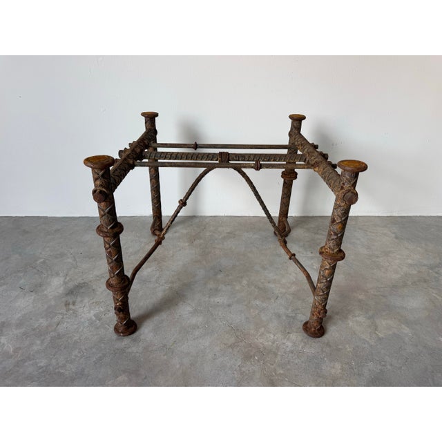 1980s Vintage Brutalist Rebar End Table Base in the Style of Ilana Goor For Sale - Image 5 of 12