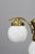 1930s Czechoslovak Art Deco Brass Chandelier with Four Opaline Glass Globes For Sale - Image 3 of 14
