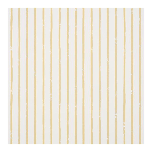 Sample - Schumacher Springs Stripe Wallcovering in Yellow For Sale
