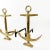 Mid-Century Modern Pair of Vintage Brass Boat Anchor Andirons, Circa 1940s For Sale - Image 3 of 10