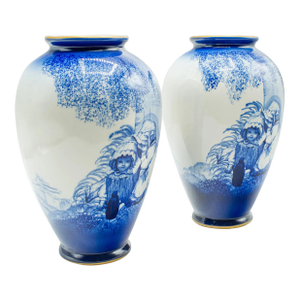 Pair of Vintage Display Vases, English, Ceramic Flower Urn, Potteries, c.1970