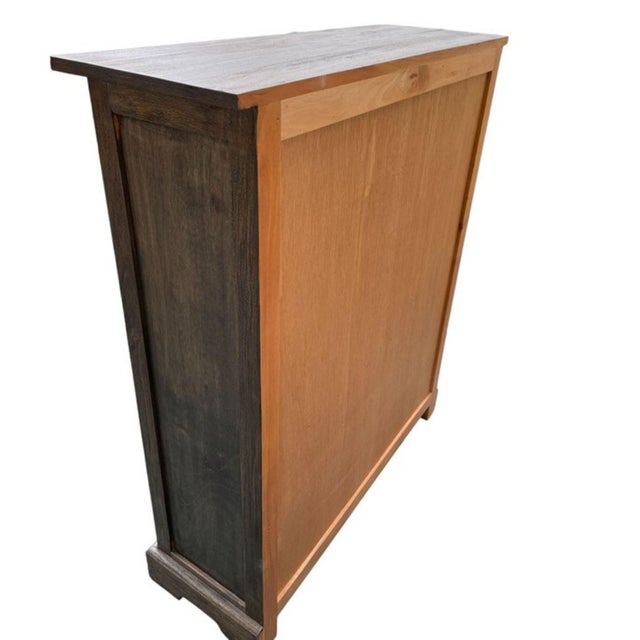Coastal Coastal Tall Narrow Wood Cabinet For Sale - Image 3 of 4