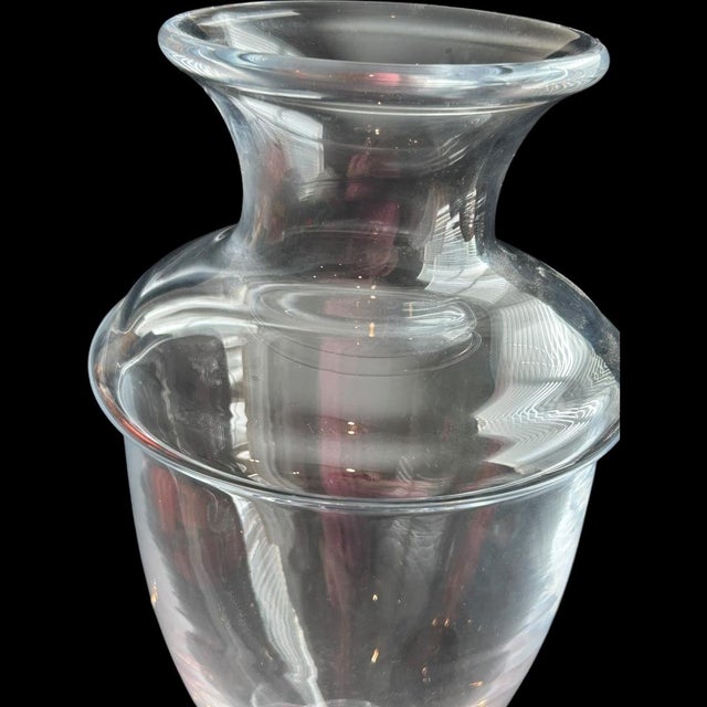 1980s Vintage Simon Pearce Large Glass Footed Vase For Sale - Image 4 of 9