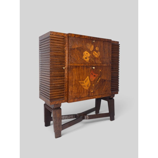 Italian Art Deco Bar Cabinet with Inlaid Doors by Colli, 1940s For Sale - Image 3 of 18