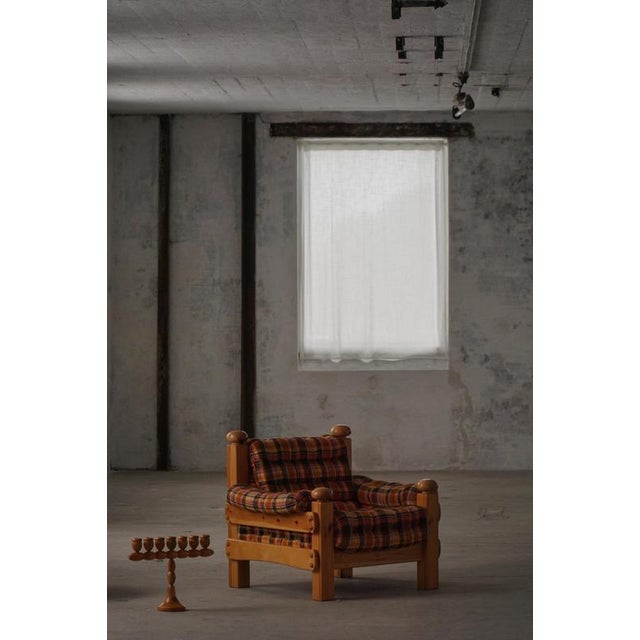 Swedish Modern Brutalist Lounge Chair in Pine, 1970s For Sale - Image 11 of 18