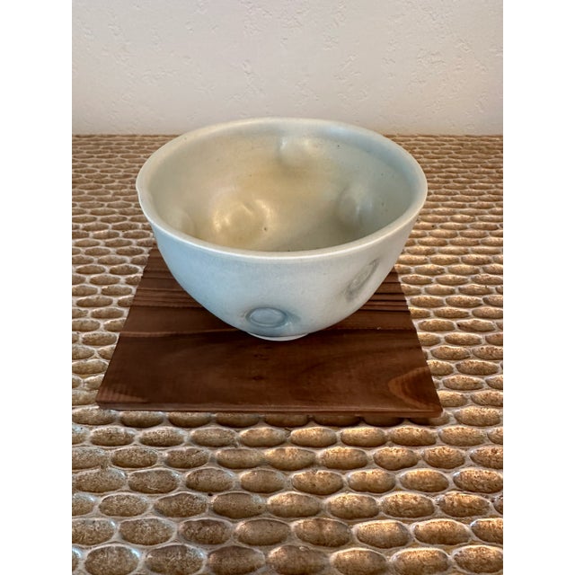 Vintage 1990’s Signed Hand Embossed Ceramic Bowl For Sale - Image 10 of 12