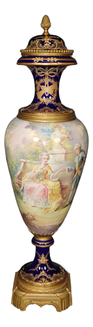 Late 19th Century French Signed Sevres Bronze Ormolu Figural Urn