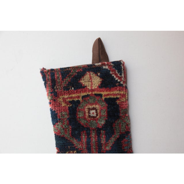 Art Deco Handmade Holiday Stocking From Antique Tribal Rug – Festive Elegance With Cultural Soul For Sale - Image 3 of 6