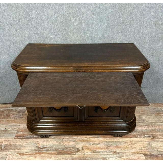 Wood Art Nouveau Sideboard in Oak and Burl Wood, 1900s For Sale - Image 7 of 9