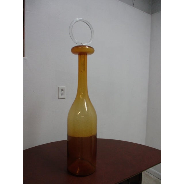 1980s 1980s Global Views Italy Post Modern Glass Blown Vase Bottle Italian For Sale - Image 5 of 11