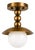 Handmade Brass Flush Mount Ceiling Light, Mid Century Modern Globe Ceiling Fixture, Antique Brass Semi Flush Mount Light for Hallway Bedroom For Sale