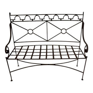 1960s French Country Iron Bench For Sale