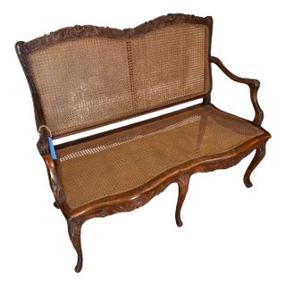 Caned Settee For Sale