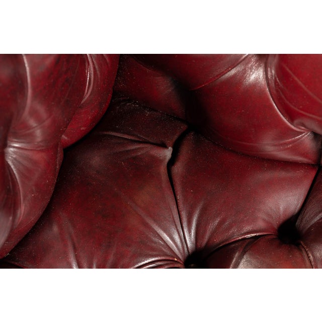 Vintage Tufted Chesterfield Sofa in Burgundy For Sale - Image 10 of 12