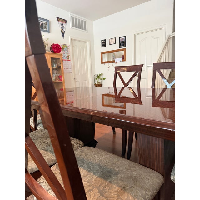 Wood 7-Piece Designed and Built by Pietro Costantini for Ello Postmodern Macassar Ebony Dining Set With Premium Italian Upholstery For Sale - Image 7 of 18