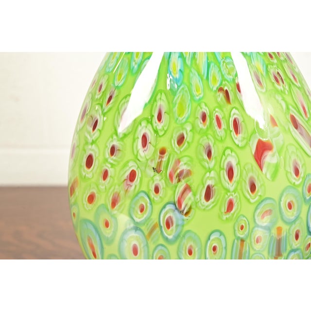 Glass Ann Primrose Cristalleria d'Arte Italian Millefiori Murano Glass Vase For Sale - Image 7 of 13