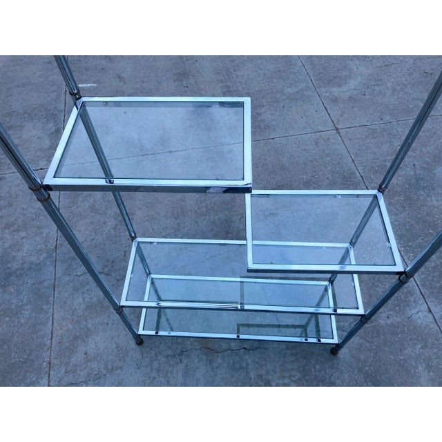 Polished Steel Étagère in the Manner of Jansen For Sale - Image 9 of 13