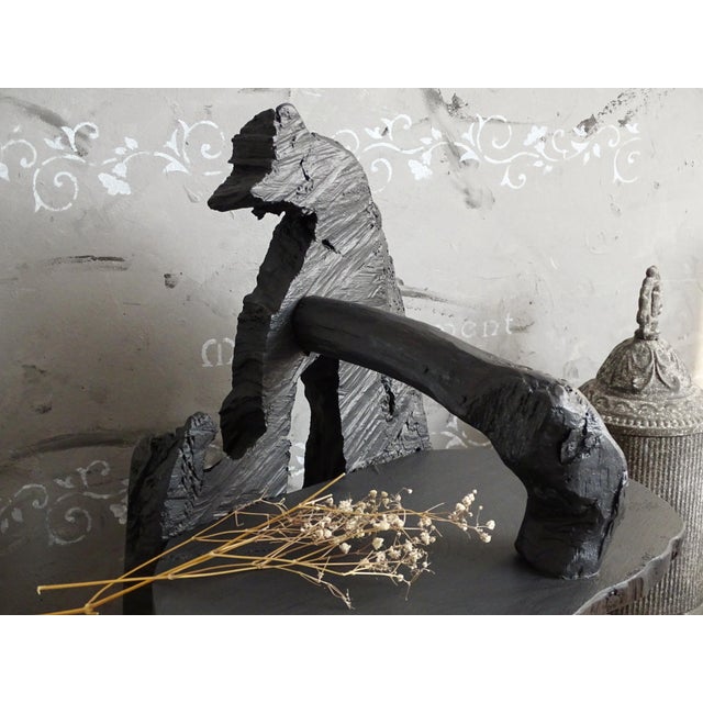 80s Abstract Wood Desktop Display, 2-Tier Shelf For Sale - Image 10 of 12