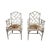 Silver Vintage Chippendale Faux Bamboo Arm Chairs - a Pair For Sale - Image 8 of 8