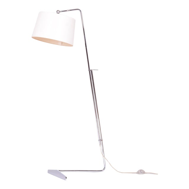 Mid-Century Modern Floor Lamp in Chrome by G. Woven, 1990s For Sale