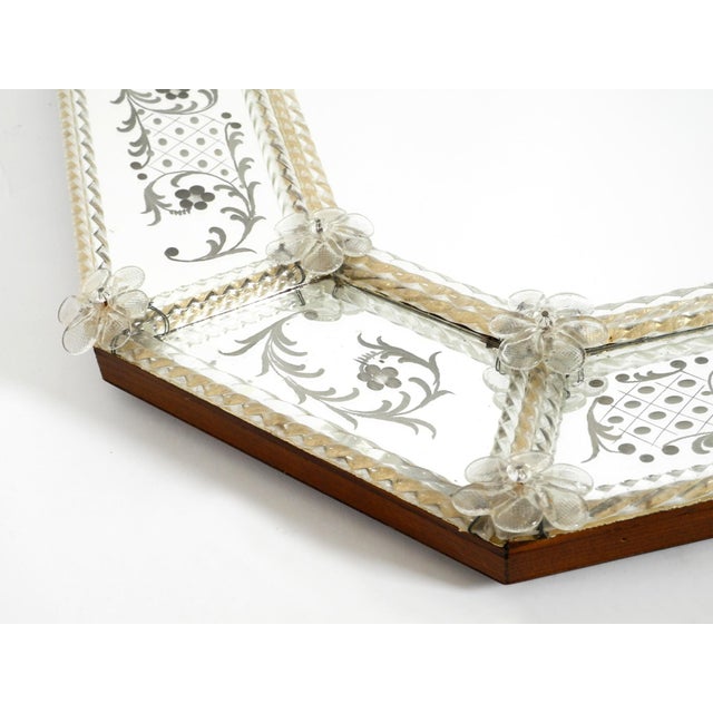 Mid-Century Modern Italian Wall Mirror with Murano Glass Frame, 1950s For Sale - Image 10 of 18