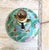 Mottahedeh Mid 20th Century Green Asian Lotus Lamp With Jute Lamp Shade For Sale - Image 4 of 10