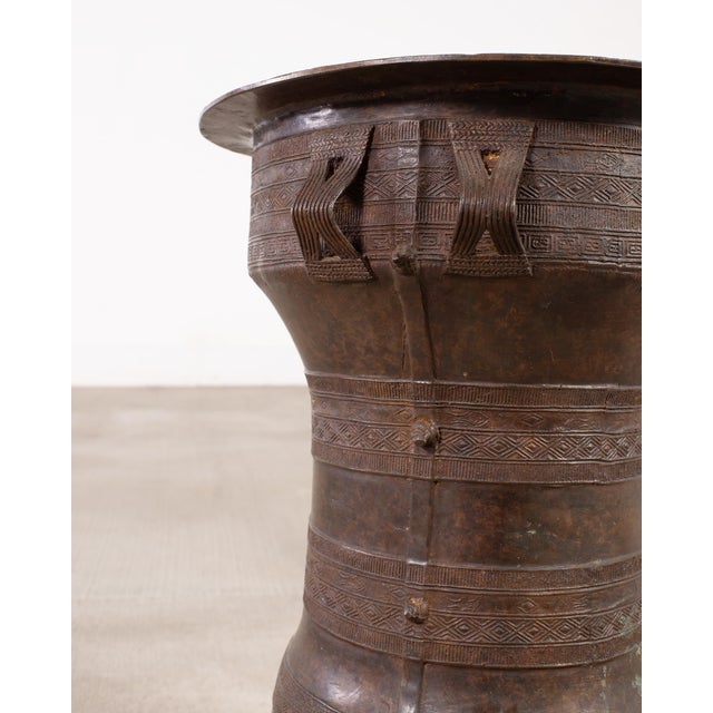 Bronze Southeast Asian Patinated Bronze Rain Drum or Drinks Table For Sale - Image 8 of 16