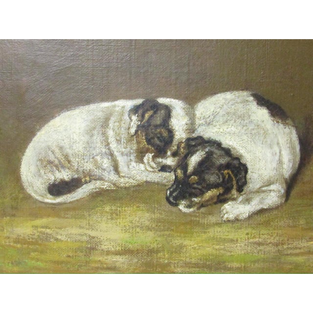 Antique English Painting of Jack Russell Puppies at Play For Sale In San Francisco - Image 6 of 16