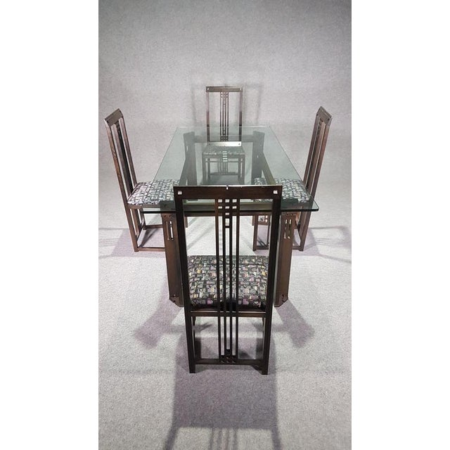 Black Galaxy Dining Table and Chairs by Umberto Asnago for Giorgetti, 1980s, Set of 5 For Sale - Image 8 of 8