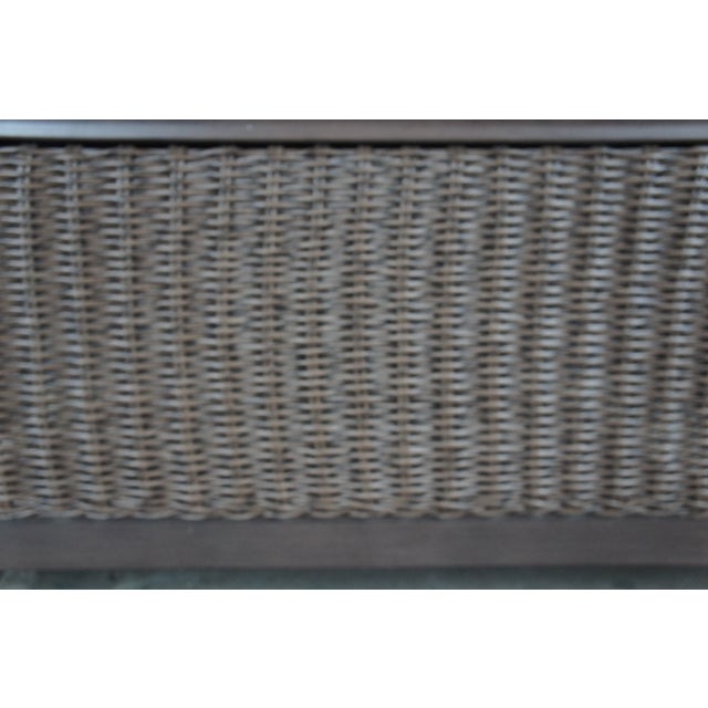 Vintage Outdoor Boho Woven Wicker Rattan Coffee Cocktail Table For Sale - Image 12 of 12