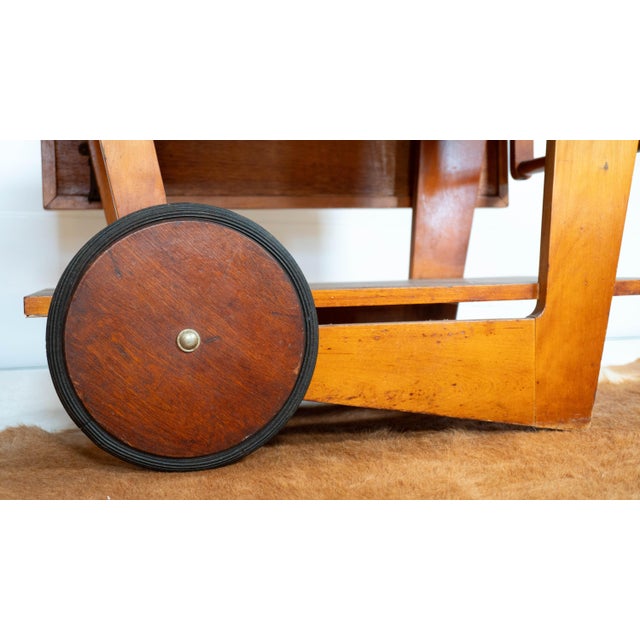 Wood Art Deco Alvar Aalto Style Wooden Bar Cart, C. 1950s For Sale - Image 7 of 12