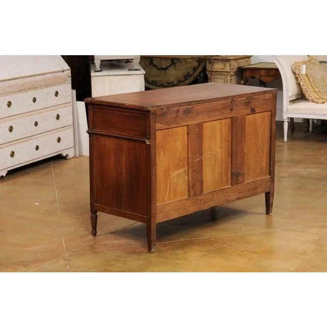 19th Century French Louis XVI Style Cherry Three-Drawer Commode with Fluting For Sale - Image 10 of 13