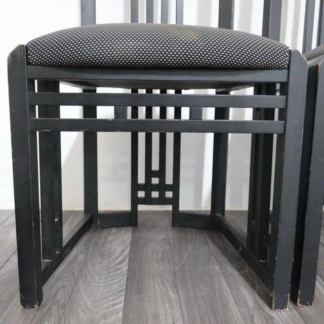 Black Tris Wooden Throne Chairs by Giorgetti, 1980s, Set of 3 For Sale - Image 8 of 18